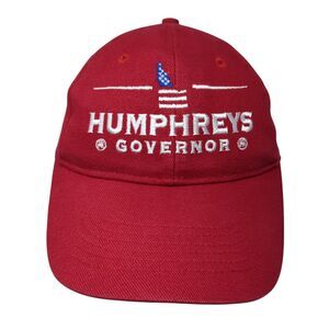 Humphreys Governor Slideback Hat Red One Size Adjustable Port & Company Cotton